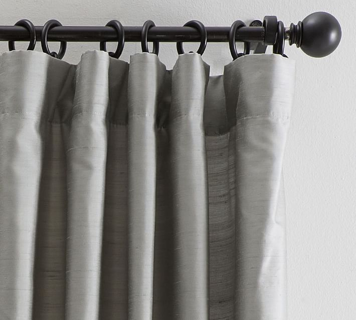 Silk Pole-Pocket Curtain