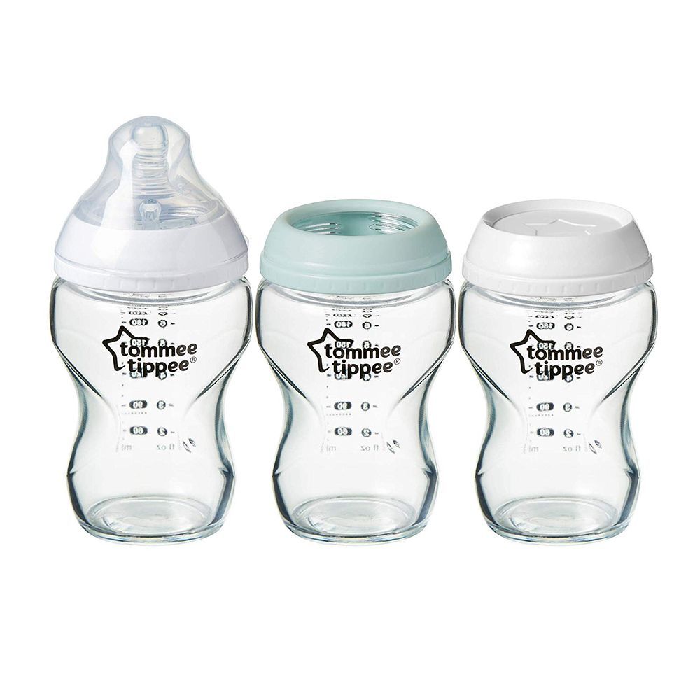 Tommee Tippee Closer to Nature 3 in 1 Convertible Glass Baby Bottles 