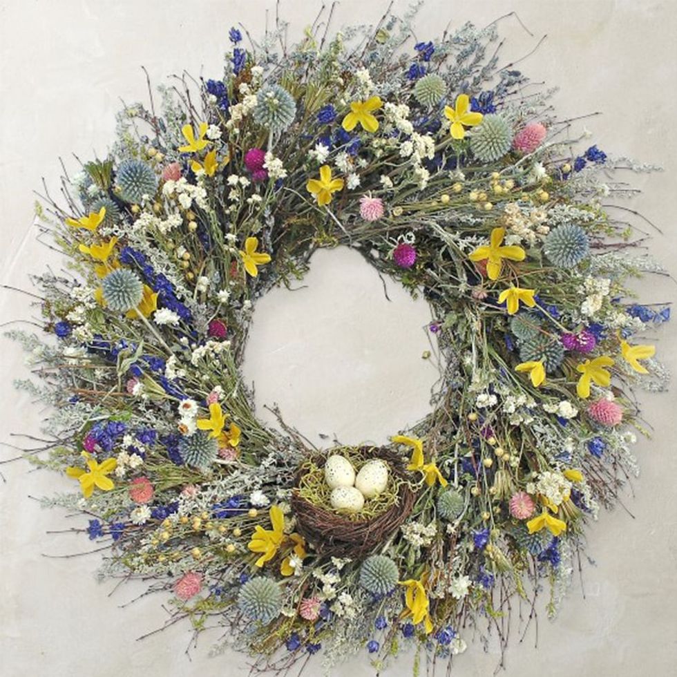 Spring Wreath with Easter Egg Nest