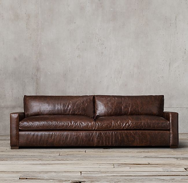 Maxwell Leather Sofa [Depth : Classic 40"'; Length : 8\'']