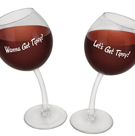 Engraved Tipsy Owl Wine Glass Set