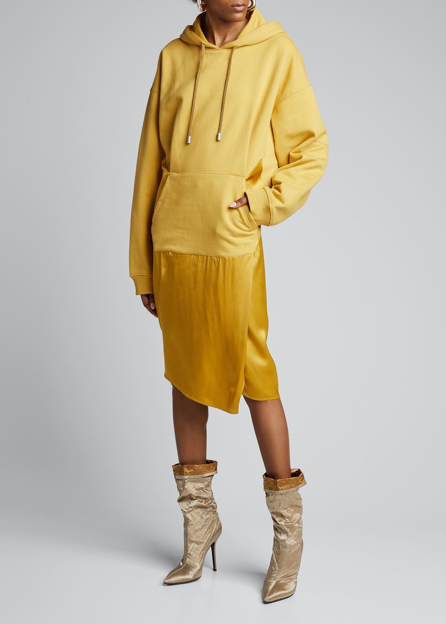 hoodie dress yellow