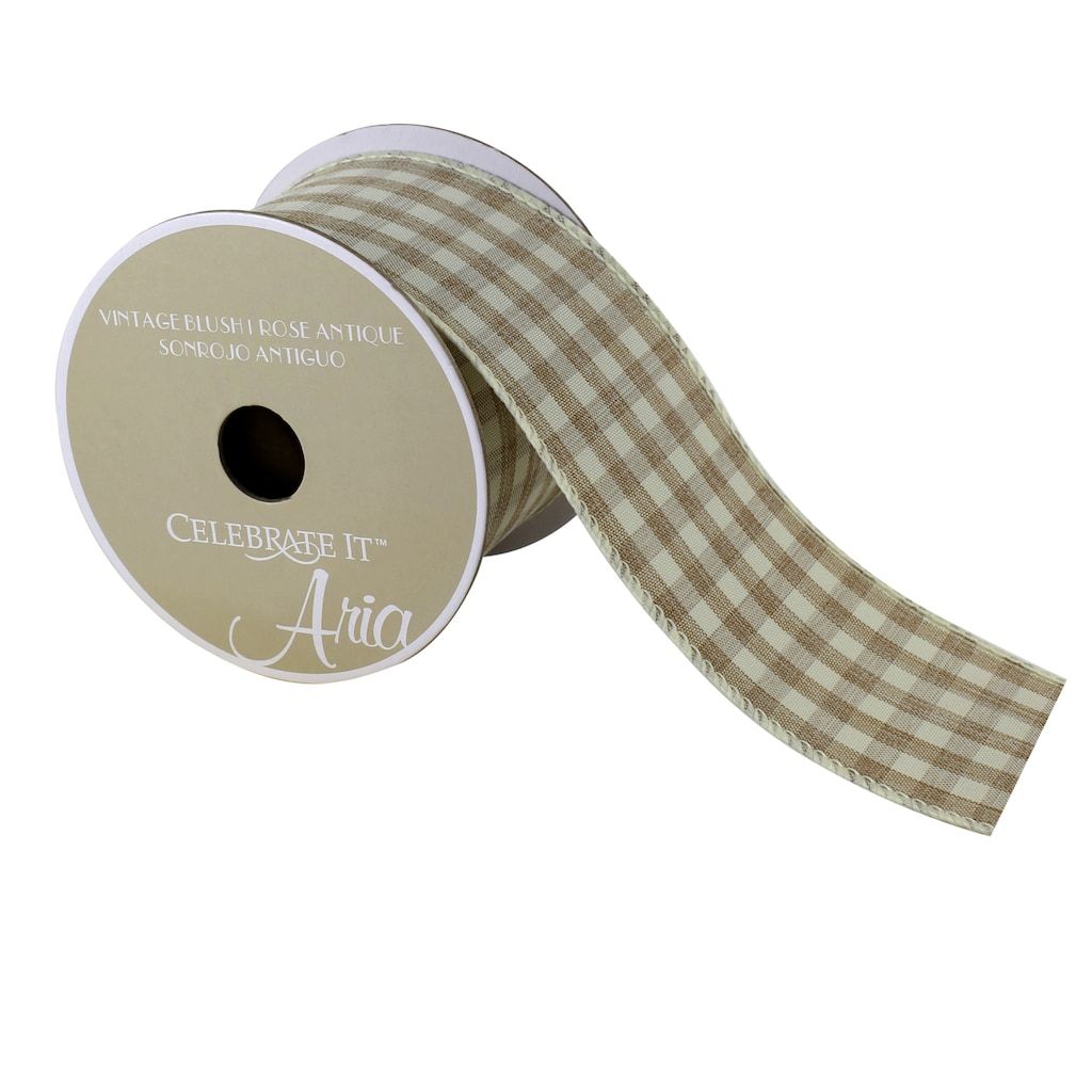 2.5" Wired Gingham Ribbon
