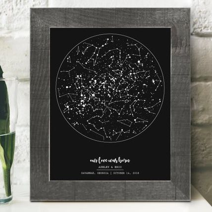 Custom Star Map By Date And Location Print, 1st Anniversary Gift For  Boyfriend, Wedding Anniversary Night Sky Gift For Couple - Best  Personalized Gifts For Everyone