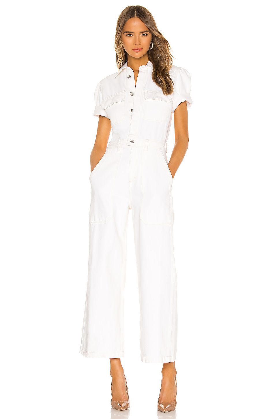 Miki Jumpsuit in White Willow