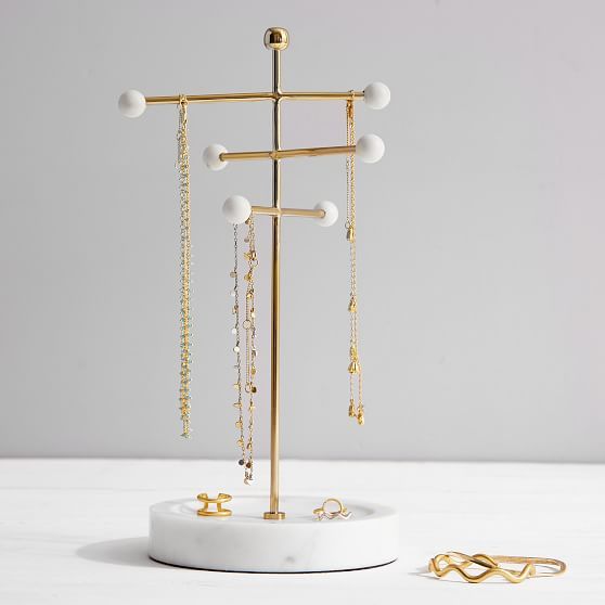 Marble and Gold Necklace Holder