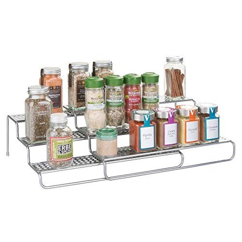 mDesign Especiero giratorio para armario y mesa de cocina transparente Pr/áctico estante para utensilios de cocina Plato giratorio de pl/ástico para especias