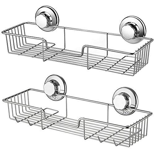 UK Bathroom Storage Basket Holder Shelf Shower Caddy Shampoo Suction Cups UK 