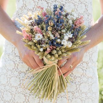Country Garden Dried Flower Mother's Day Wheat Bouquet