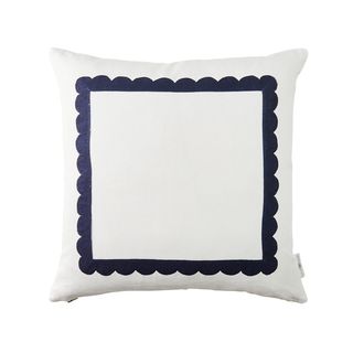 Scallop Trim Pillow in Navy