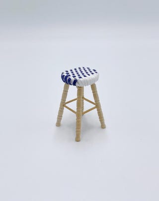 Navy Bistro Stool For Dollhouse