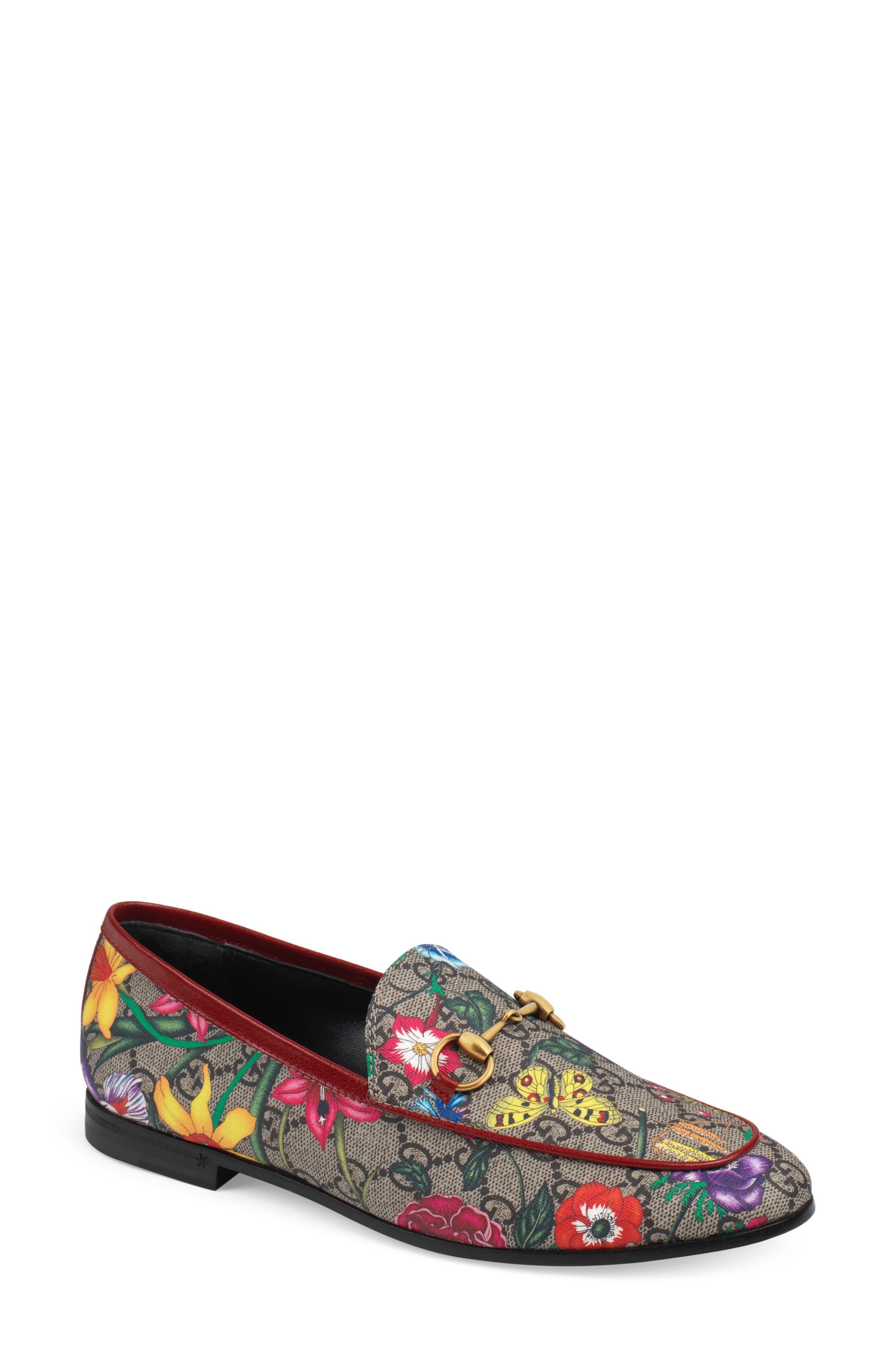 gucci loafers with flowers