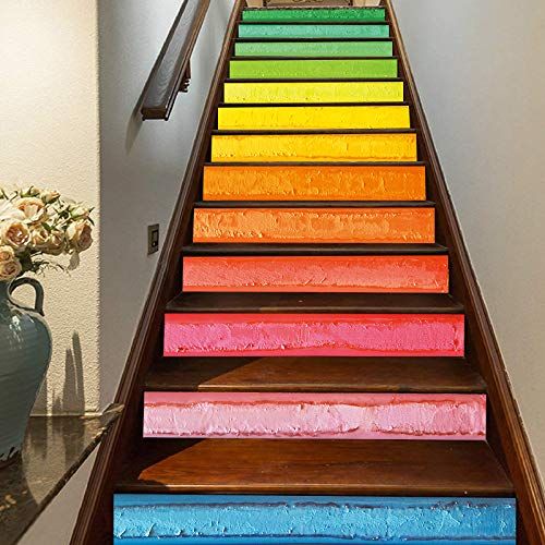 Rainbow Art Self-Adhesive Stairs Risers Stickers 