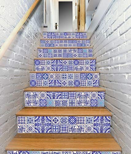 Victorian Spanish Talavera Blue Peel and Stick Tile