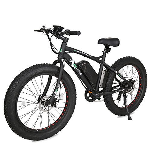 Fat Tire Electric Bike Beach Snow Bicycle 26" 4.0 Inch Tire Aluminum Ebike Powerful 500W Motor Electric Mountain Bicycle 36V/12AH Lithium Battery (Black)