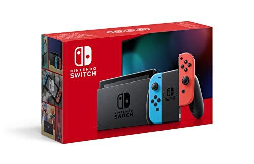 Nintendo Switch color blu e rosso neon