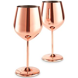 Copper Stainless Steel Wine Glasses 