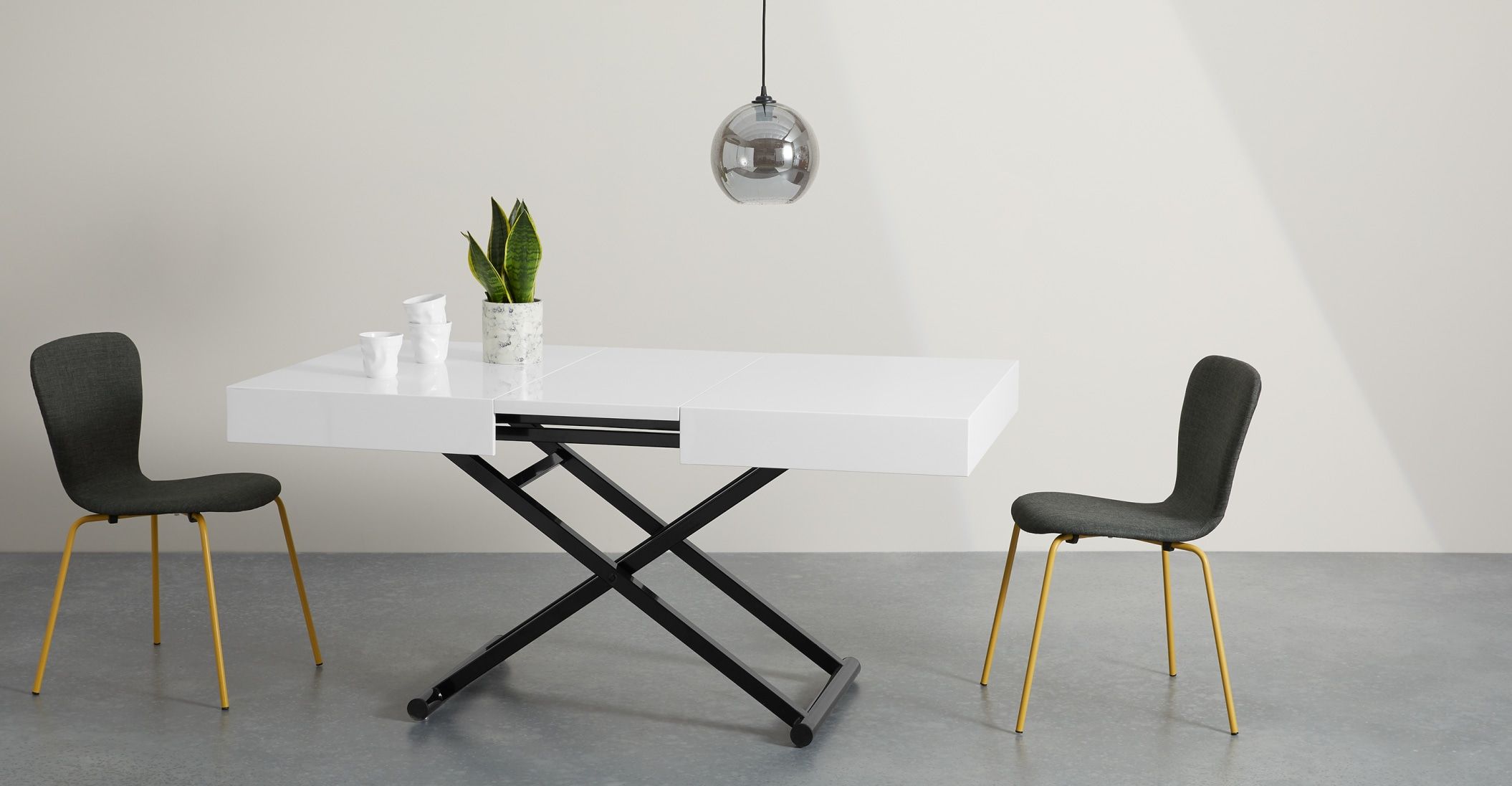 made essentials rhys dining into coffee table white