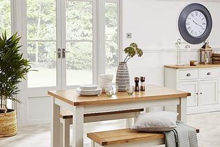Compton Ivory Dining Table and Bench Set
