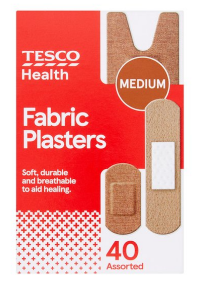 Tesco Assorted Fabric Plasters 40'S