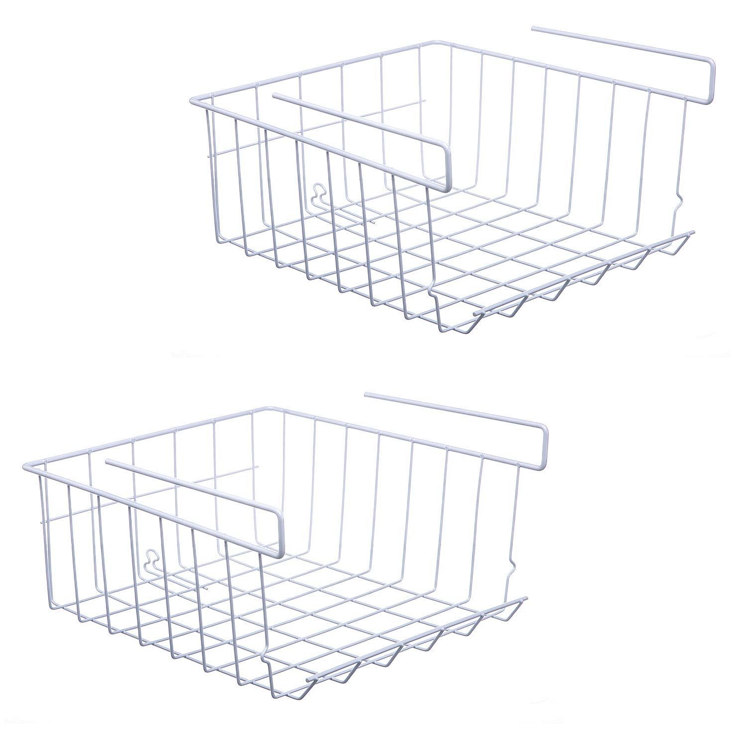 Nori Hanging Baskets Stackable Basket 2-pack Under Shelf Metal Wire Storage for for sale online
