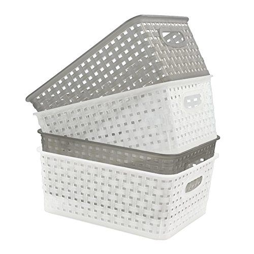 Plastic Storage Basket, 4 Pack