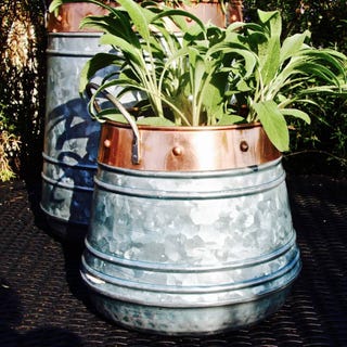 Zinc And Copper Patio Planter Zinc And Copper Patio Planter