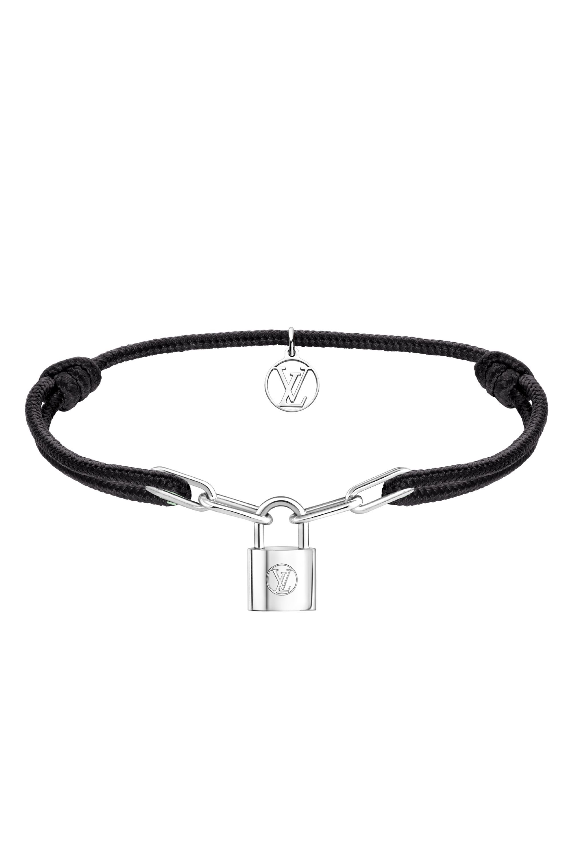 Louis Vuitton Silver Lockit X Virgil Abloh Bracelet, Black Titanium (Q05270)