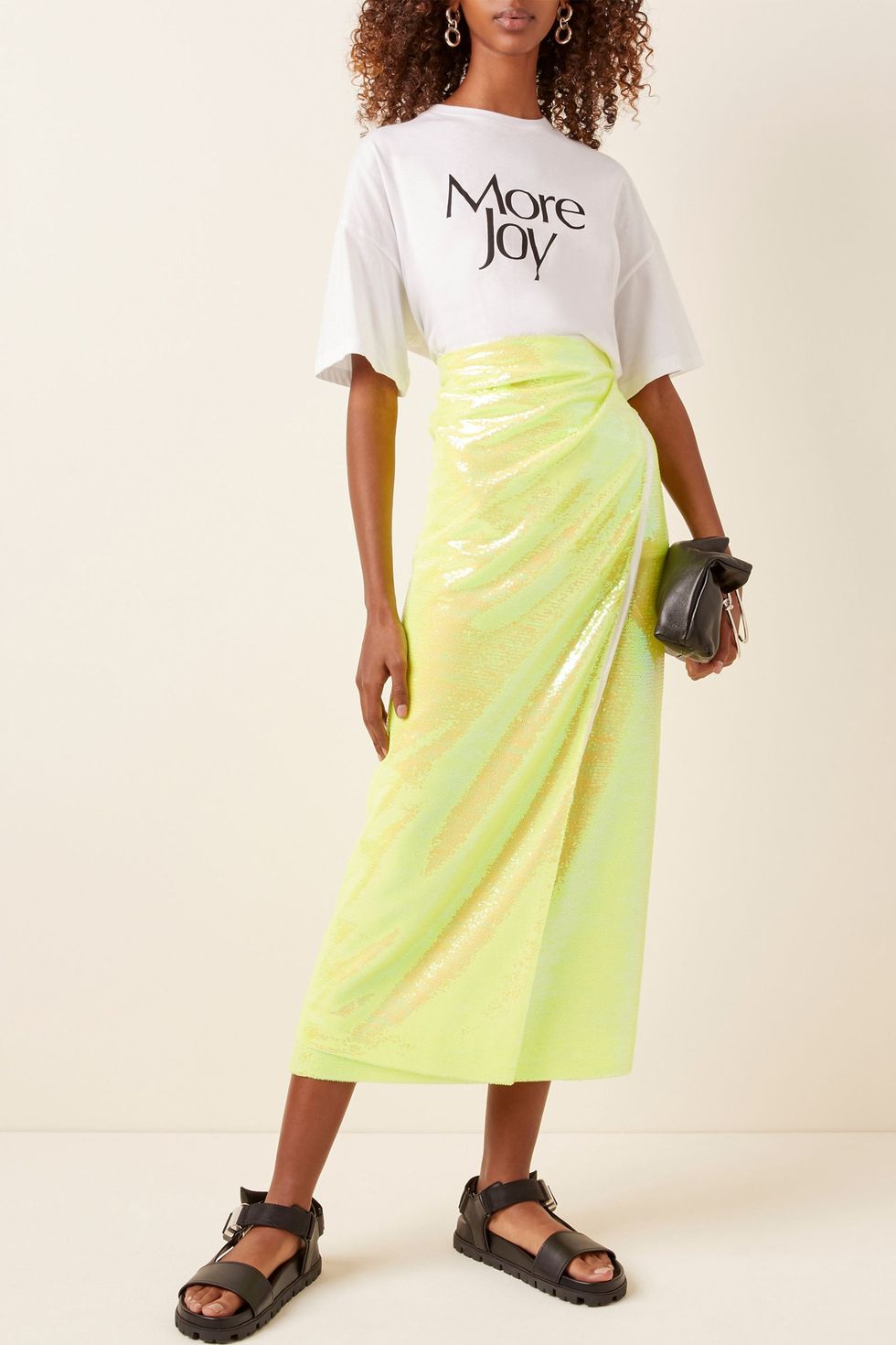 Sequined Midi Wrap Skirt 