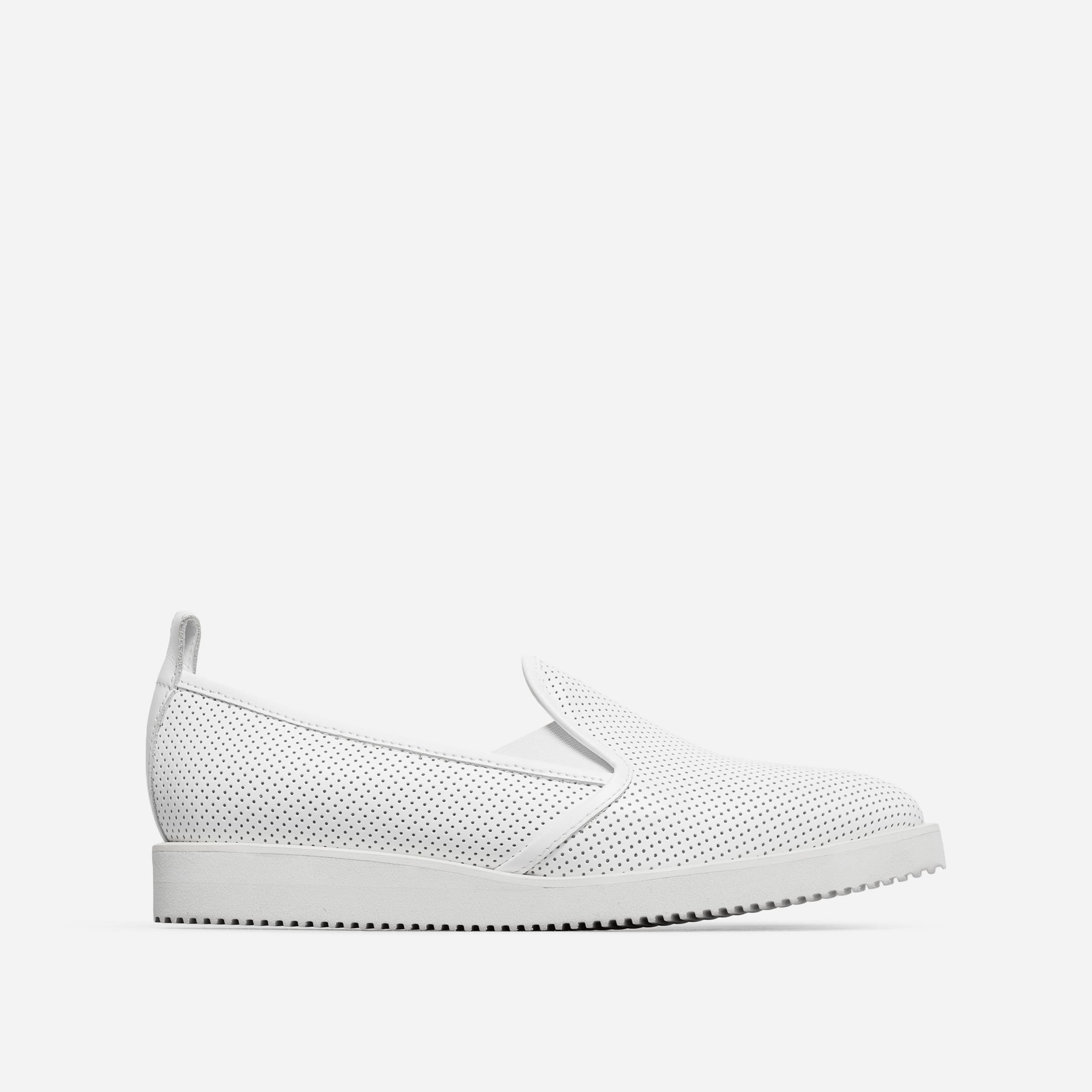 white backless tennis shoes