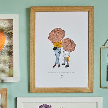Florence and Ottie Mother And Child Personalised Print