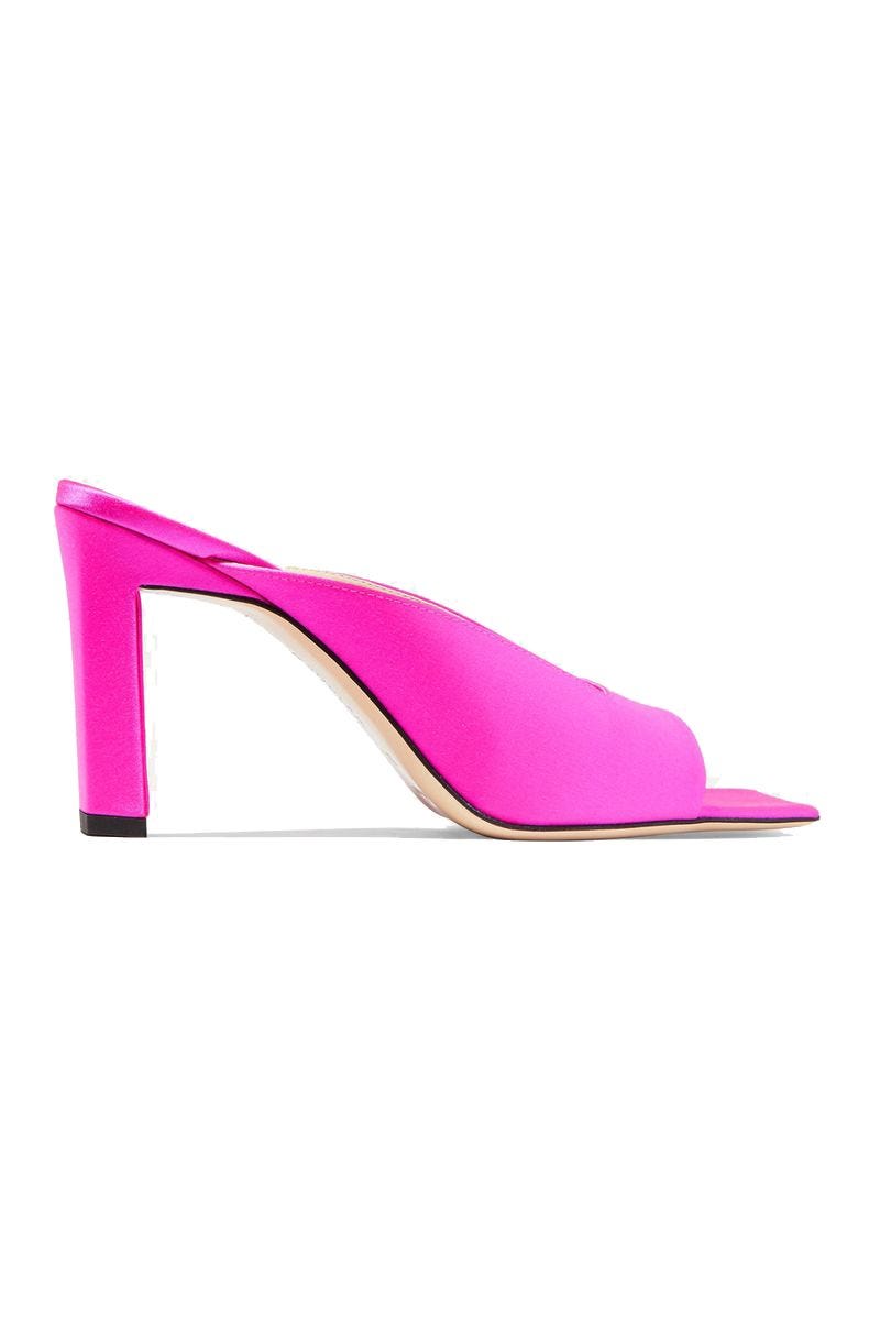 Isa neon satin mules