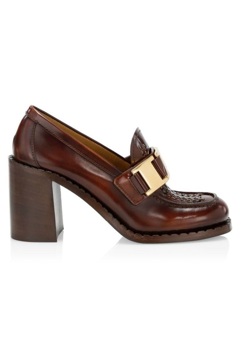 Leather Platform Penny Loafers