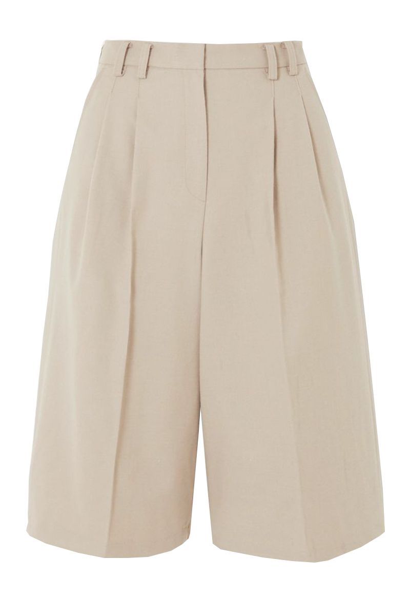 Suzanne pleated Tencel-blend shorts