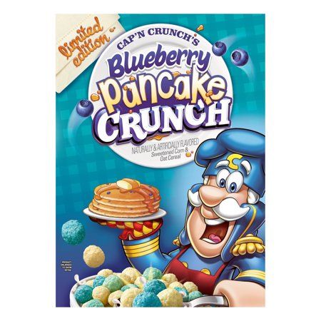 Cap'n Crunch Breakfast Cereal, Blueberry Pancake Crunch, 15.4 oz Box
