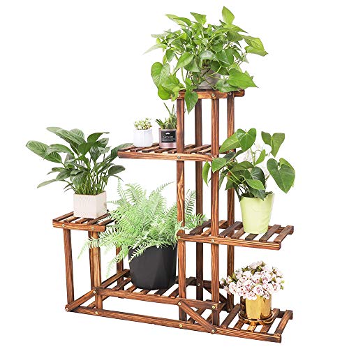 Soporte de madera para macetas