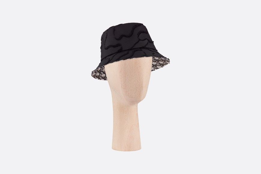Cappello Dior Camouflage a tesa stretta in misto cotone nero