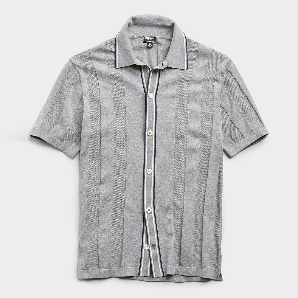 button through polo shirt
