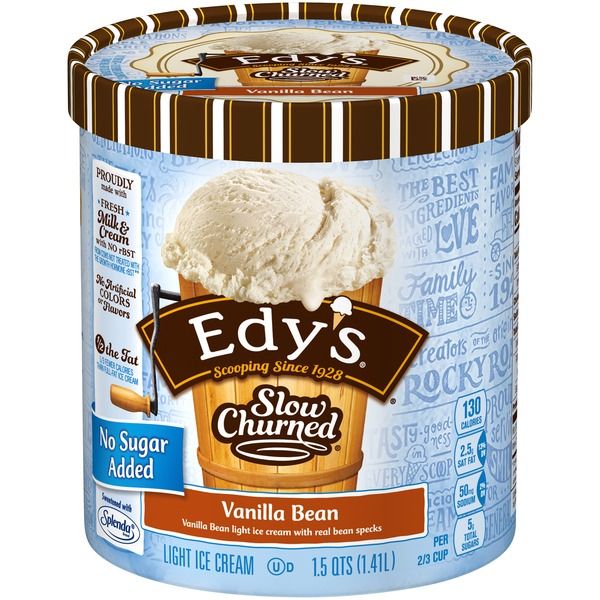 Edy's Slow Churned No Sugar Added Vanilla Bean Ice Cream