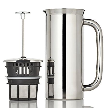 Secura French Press Coffee Maker, 304 Grade Stainless Steel Insulated Coffee  Press with 2 Extra Screens, 50oz (1.5 Litre), Silver 