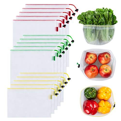 Double-Stitched Seams ECO-Friendly Bags for Grocery Shopping Storage Fruit Vegetable Toys 8 PCS Reusable Mesh Produce Bags Recyclable Packaging Machine Washable 
