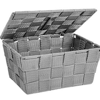 Storage basket Adria with lid in grey