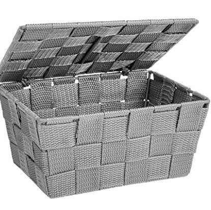 Storage basket Adria with lid in grey
