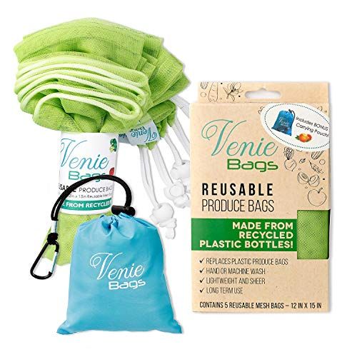 Eco-friendly Machine Washable 3 Large，4 Medium, 5 Small Set of 12 Recyclable Biodegradable Grocery Bag Reusable Produce Bags LONGMADA 100% Organic Cotton Mesh Veggie Bags