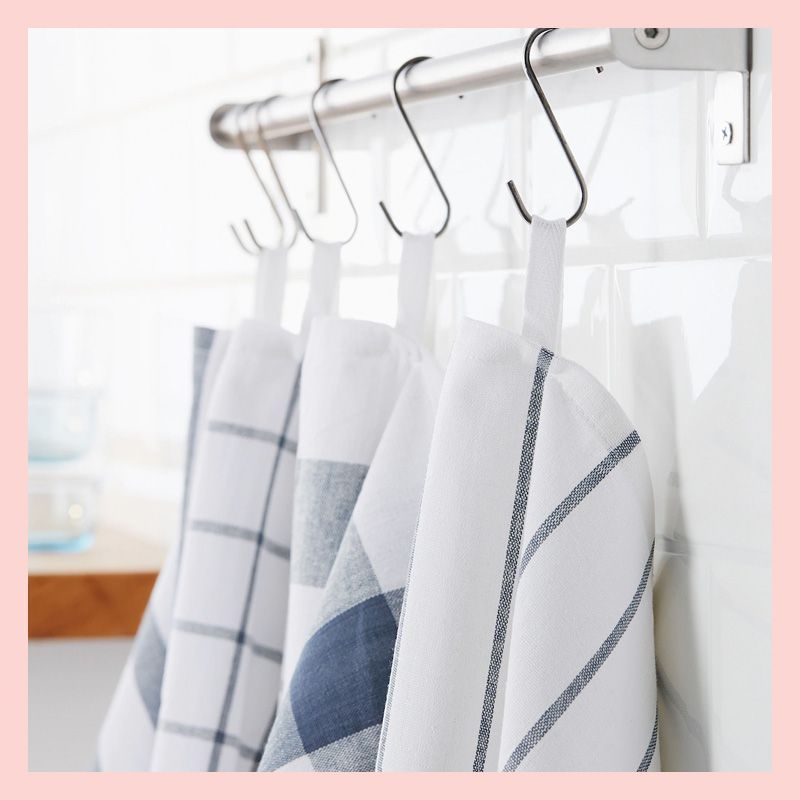 ELLY dish towels, white/blue