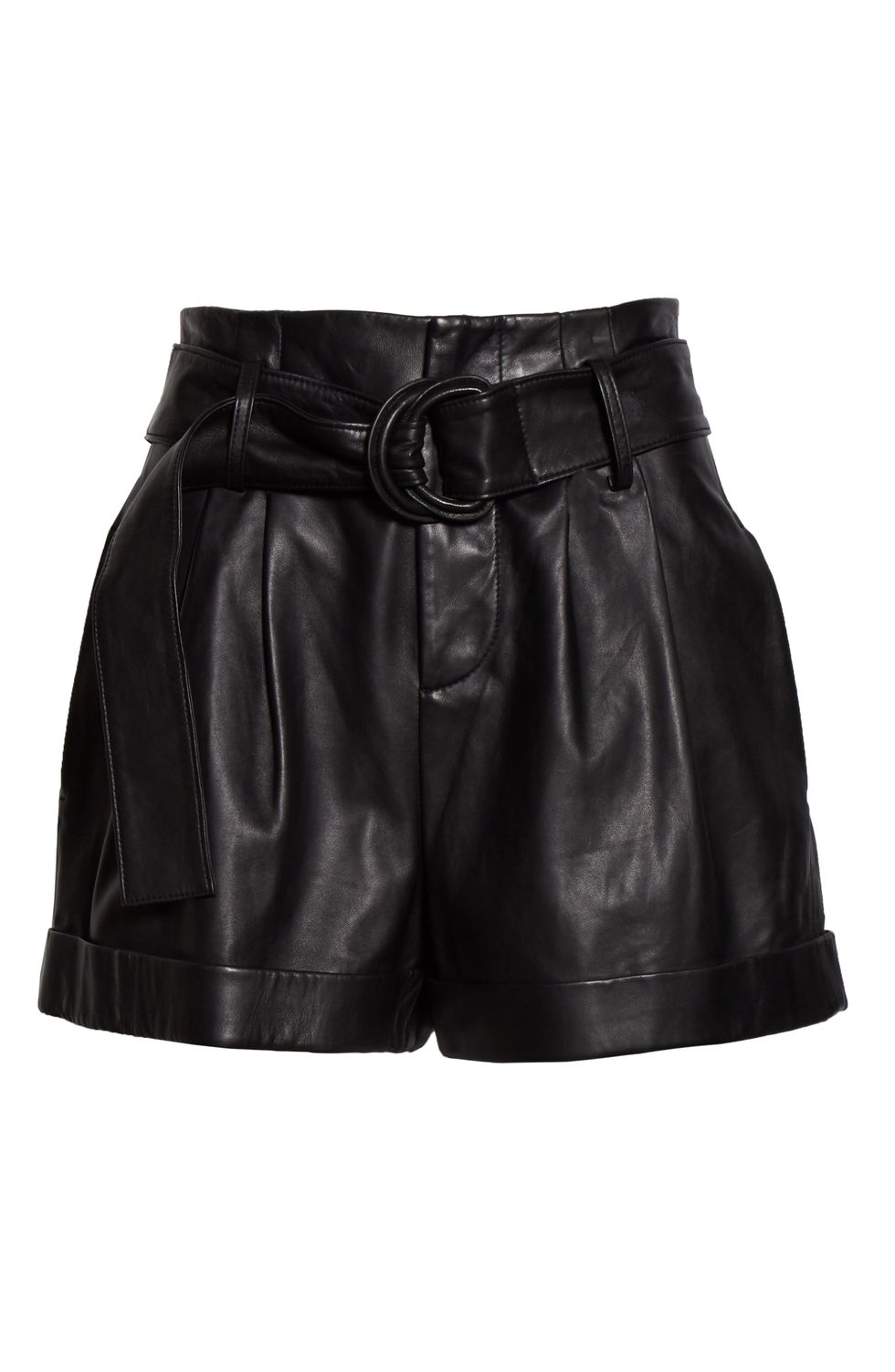 Leather Paperbag Waist Shorts