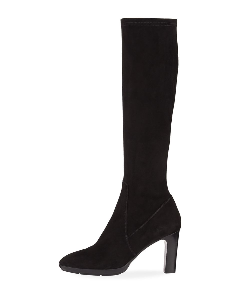 Stretch Suede Knee Boots