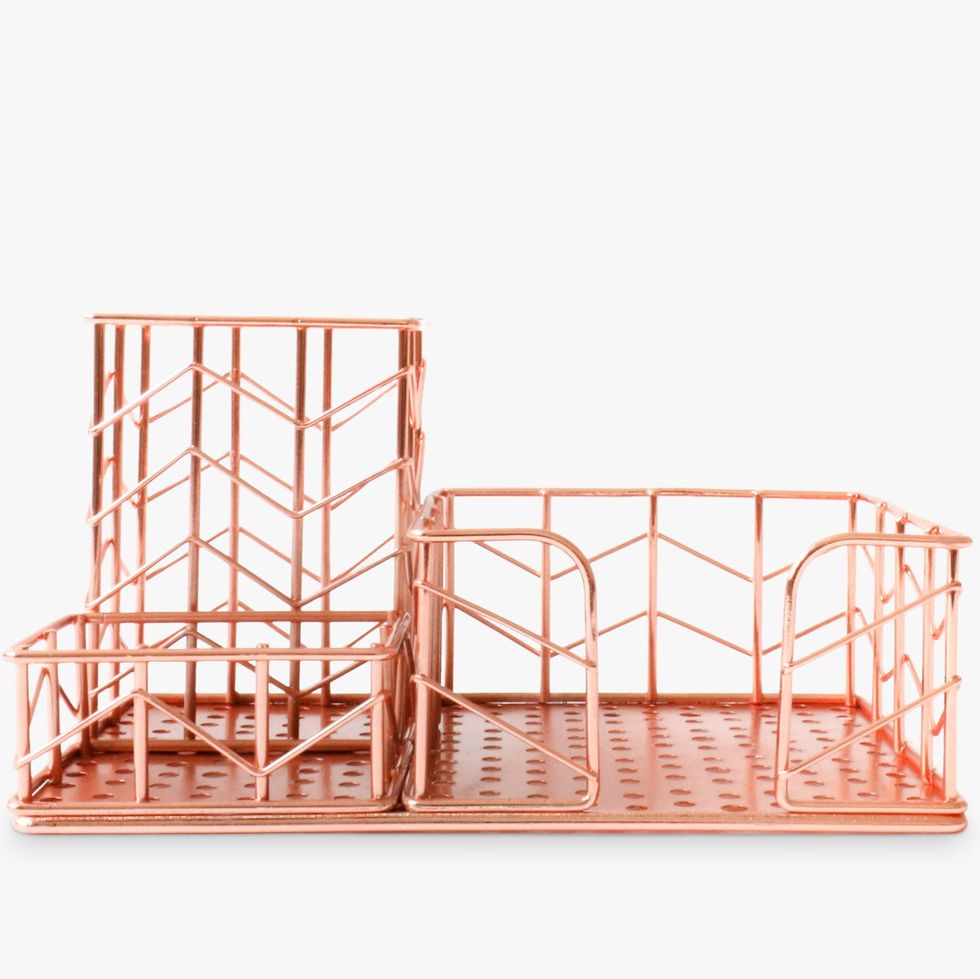 House by John Lewis Desk Tidy, Rose Gold