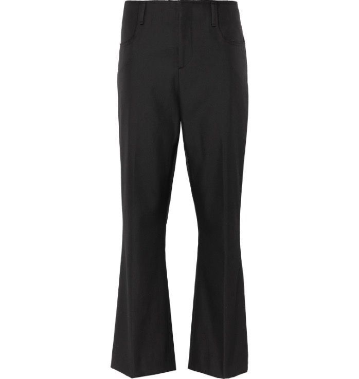 Flared twill trousers