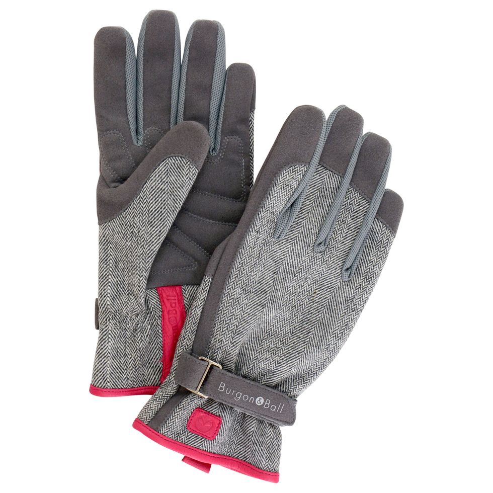 Burgon & Ball Tweed Gardening Gloves, Medium, Grey